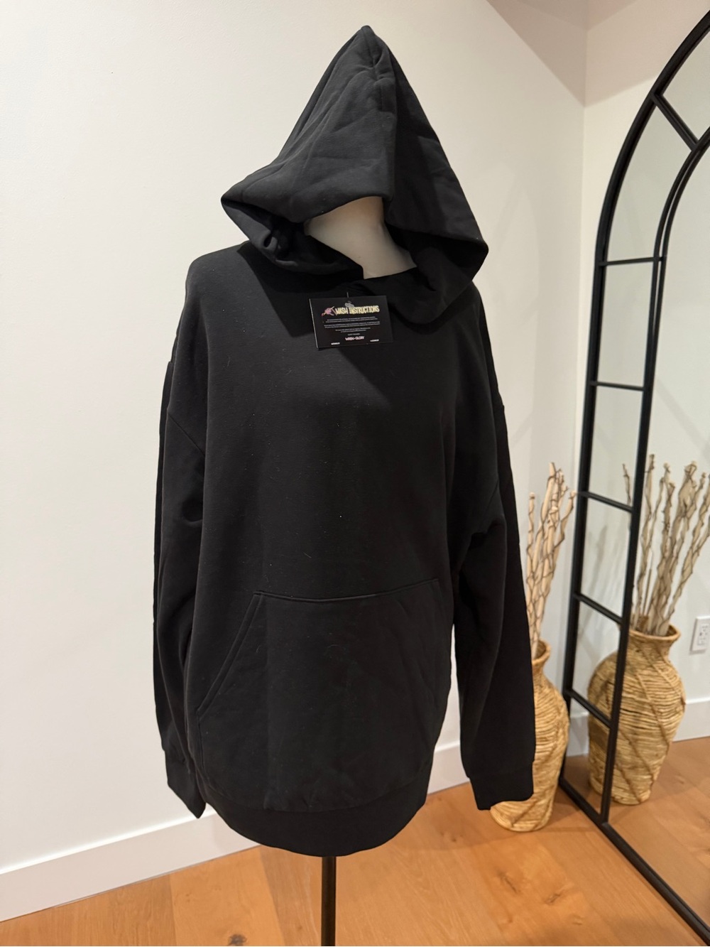 Black Oversized Pullover Hoodie. Unisex